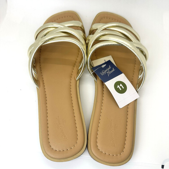 Universal Thread Womens Rian Slide Sandals Gold Summer Beach Comfort Sze 11 - Picture 5 of 16
